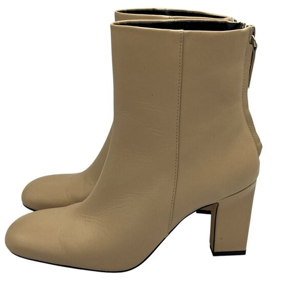 Zara Womens High Heel Ankle Boots Booties Tan Back Zipper EU 37 US 6.5 Mob Wife - Picture 6 of 16